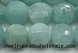 CCB721 15.5 inches 8mm faceted coin amazonite gemstone beads