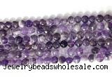 CCB753 15.5 inches 8mm faceted coin dogtooth amethyst beads