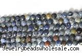 CCB755 15.5 inches 8mm faceted coin blue dumortierite beads