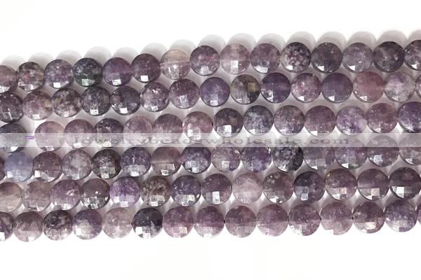 CCB757 15.5 inches 8mm faceted coin Chinese tourmaline beads