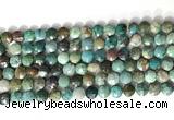 CCB769 15.5 inches 8mm faceted coin chrysocolla gemstone beads