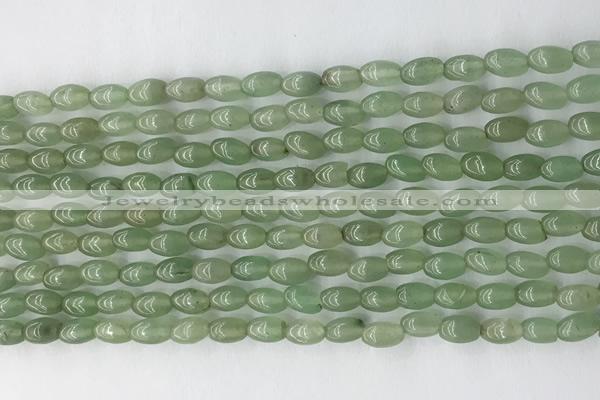 CCB805 15.5 inches 4*6mm rice green aventurine gemstone beads wholesale