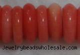 CCB81 15.5 inches 5*13mm roundel pale red coral beads Wholesale