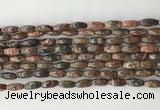 CCB810 15.5 inches 5*12mm rice leopard skin jasper beads wholesale