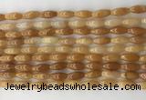 CCB812 15.5 inches 5*12mm rice pink aventurine beads wholesale