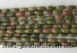 CCB816 15.5 inches 5*12mm rice unakite gemstone beads wholesale