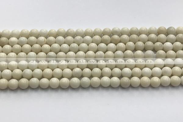 CCB821 15.5 inches 6mm round ivory jasper gemstone beads wholesale