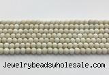 CCB824 15.5 inches 6mm round matte ivory jasper gemstone beads wholesale