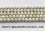 CCB826 15.5 inches 10mm round matte ivory jasper gemstone beads wholesale