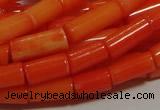 CCB83 15.5 inches 5*10mm column orange coral beads Wholesale