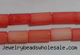 CCB84 15.5 inches 5*10mm column pink coral beads Wholesale