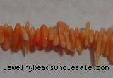 CCB86 15.5 inch 2*8mm irregular branch orange coral beads Wholesale