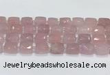 CCB888 11*15mm-12*16mm faceted cuboid rose quartz beads wholesale