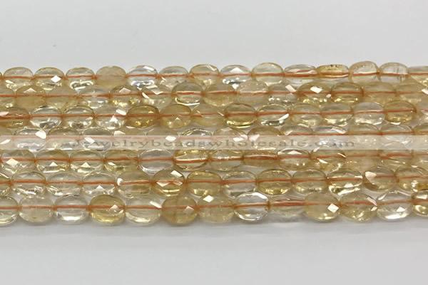 CCB920 15.5 inches 6*8mm faceted oval citrine beads