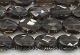 CCB922 15.5 inches 6*8mm faceted oval smoky quartz beads