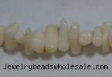 CCB93 15.5 inch 4*11mm irregular branch white coral chip beads