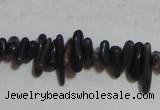 CCB94 15.5 inch 4*11mm irregular branch dark grey coral chip beads