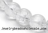 CCC09 15.5 inches 14mm round white crystal beads Wholesale