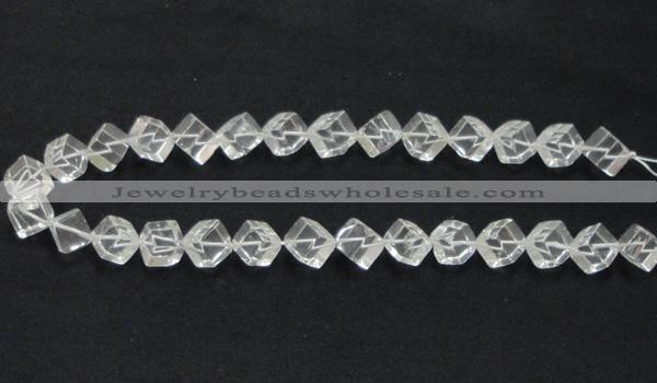 CCC215 15.5 inches 10*10mm cubic grade AB natural white crystal beads