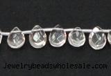 CCC230 8*12mm briolette grade AB natural white crystal beads wholesale