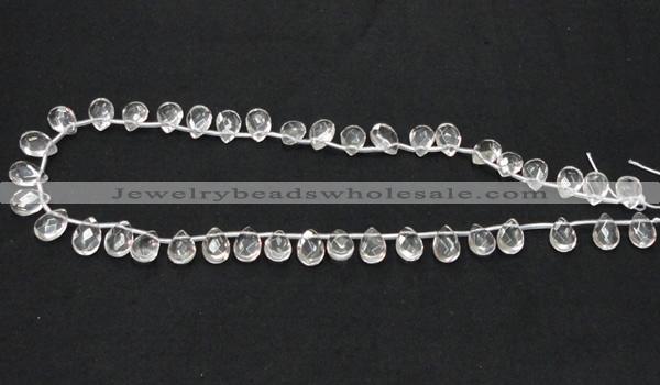 CCC230 8*12mm briolette grade AB natural white crystal beads wholesale