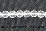 CCC252 15.5 inches 8mm faceted round grade A natural white crystal beads