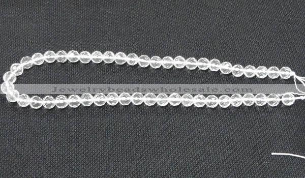 CCC252 15.5 inches 8mm faceted round grade A natural white crystal beads