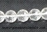 CCC255 15.5 inches 14mm faceted round grade A natural white crystal beads