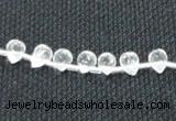 CCC264 5*7mm faceted teardrop grade A natural white crystal beads