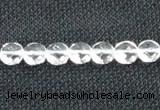 CCC271 15 inches 8mm faceted coin grade A natural white crystal beads