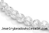 CCC39 15.5 inches 4mm round crackle white crystal beads Wholesale