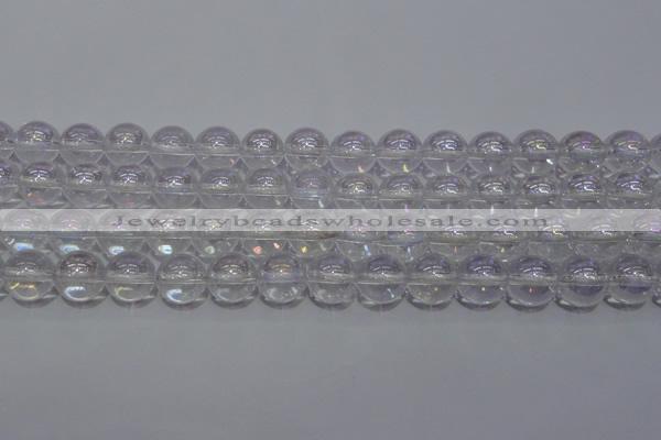 CCC401 15.5 inches 6mm round AB-color white crystal beads