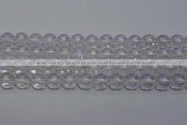 CCC402 15.5 inches 8mm round AB-color white crystal beads