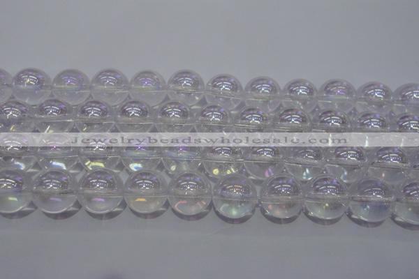 CCC404 15.5 inches 12mm round AB-color white crystal beads