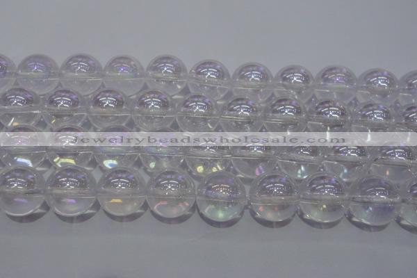 CCC405 15.5 inches 14mm round AB-color white crystal beads