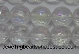 CCC411 15.5 inches 6mm faceted round AB-color white crystal beads