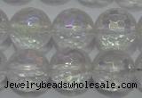 CCC412 15.5 inches 8mm faceted round AB-color white crystal beads