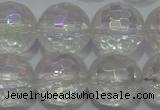 CCC414 15.5 inches 12mm faceted round AB-color white crystal beads