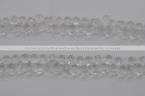 CCC500 15.5 inches 8*12mm faceted teardrop white crystal beads