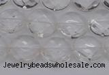 CCC502 15.5 inches 8mm faceted coin natural white crystal beads