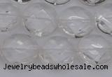 CCC505 15.5 inches 14mm faceted coin natural white crystal beads