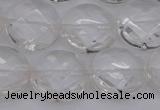 CCC507 15.5 inches 18mm faceted coin natural white crystal beads