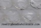 CCC509 15.5 inches 22mm faceted coin natural white crystal beads