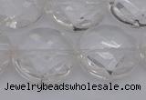 CCC510 15.5 inches 25mm faceted coin natural white crystal beads