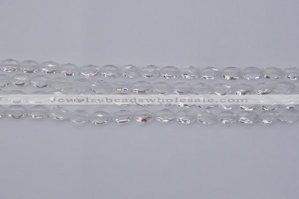 CCC512 15.5 inches 8*12mm faceted oval natural white crystal beads