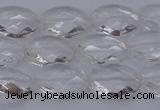 CCC514 15.5 inches 12*16mm faceted oval natural white crystal beads