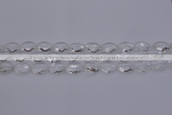 CCC515 15.5 inches 13*18mm faceted oval natural white crystal beads