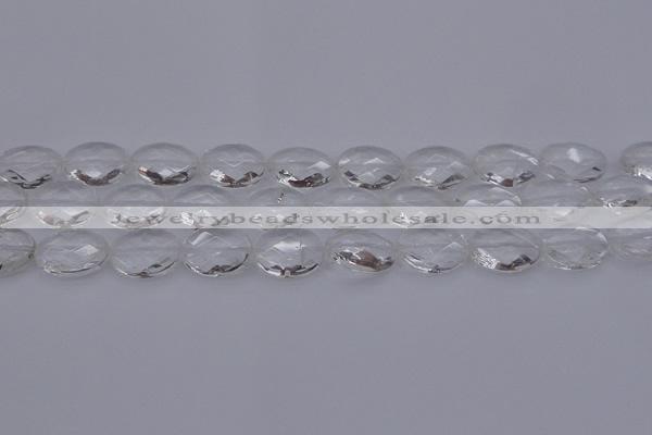 CCC516 15.5 inches 15*20mm faceted oval natural white crystal beads