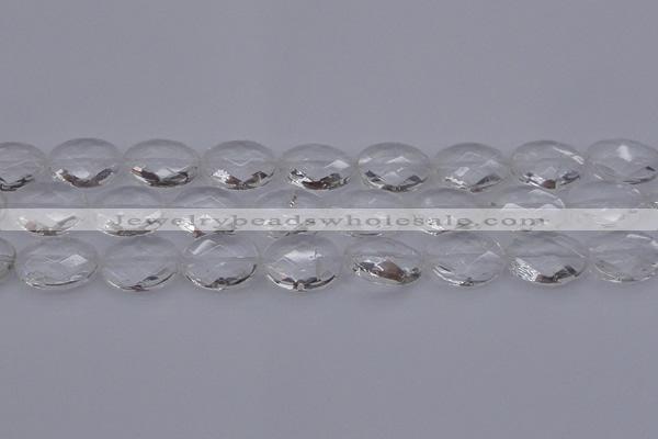 CCC517 15.5 inches 18*25mm faceted oval natural white crystal beads