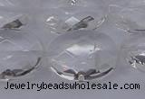 CCC518 15.5 inches 20*30mm faceted oval natural white crystal beads